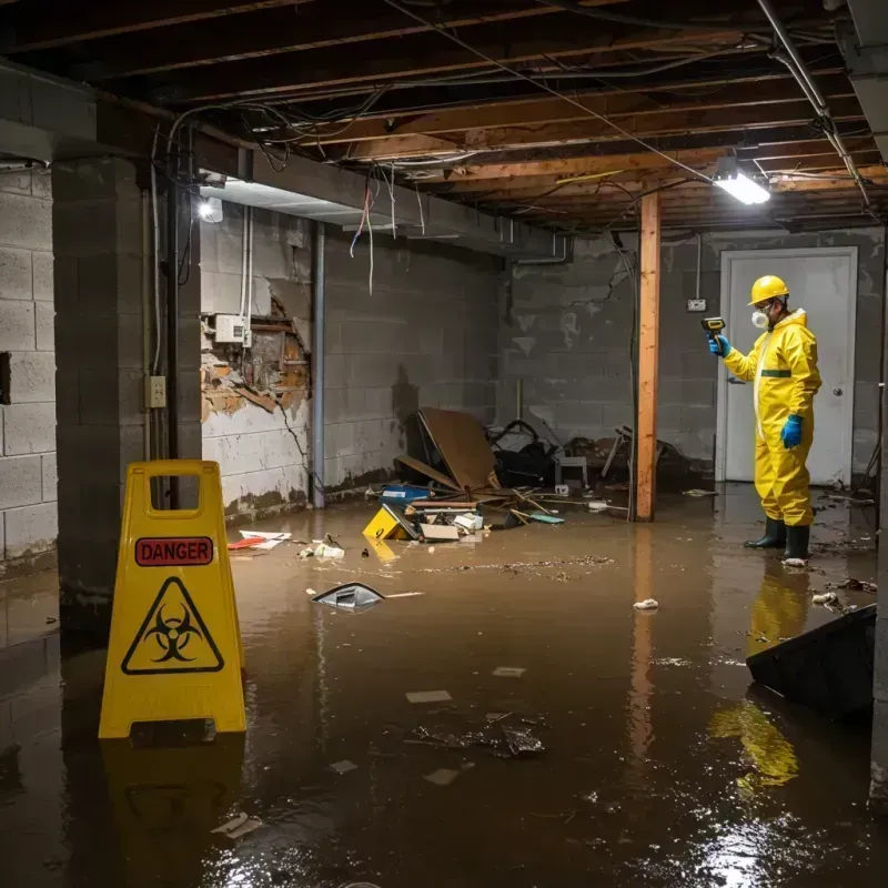 Flooded Basement Electrical Hazard in Broad Ripple, IN Property