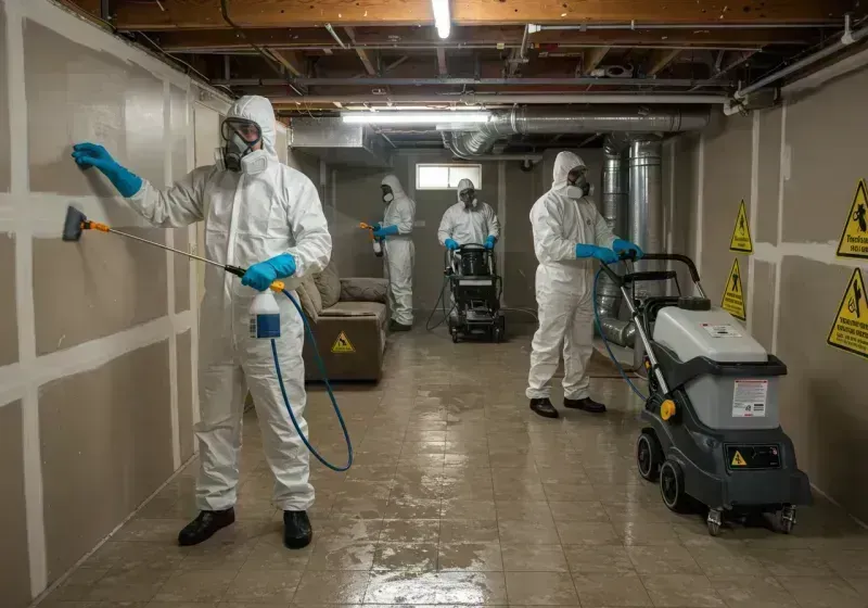 Basement Moisture Removal and Structural Drying process in Broad Ripple, IN